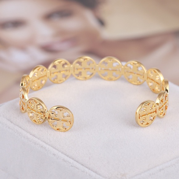 Tory Burch Adjustable Logo Cuff Bracelet - Picture 4 of 10